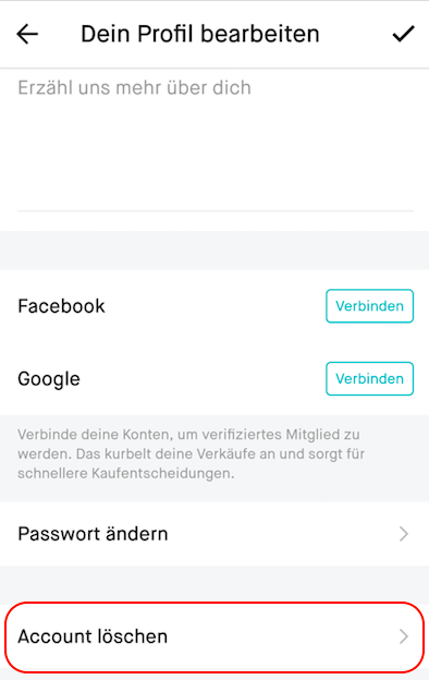 web.de account löschen ohne passwort